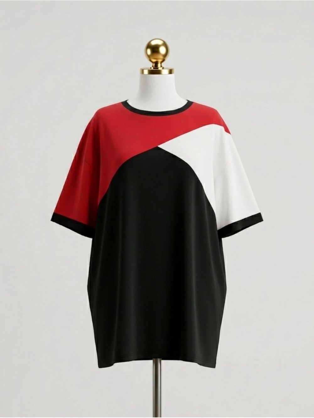 Plus Size 18 20 or  2x BloomChic color block Red and White and Black T shirt top